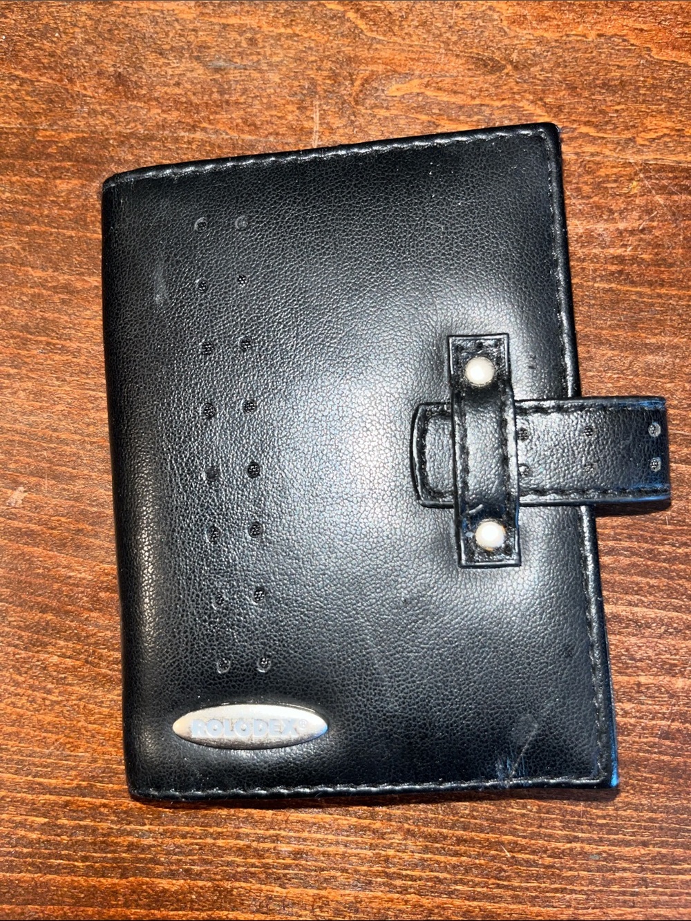 Classic Black Leather Men's Card Organizer with Slip Closure
